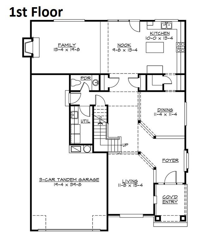 1st Floor Plan image of Milton House Plan