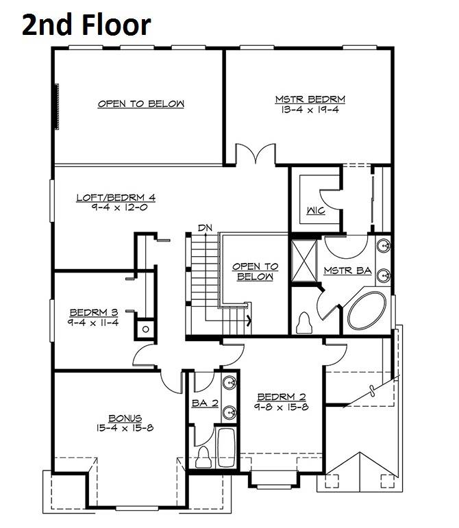 2nd Floor Plan image of Milton House Plan