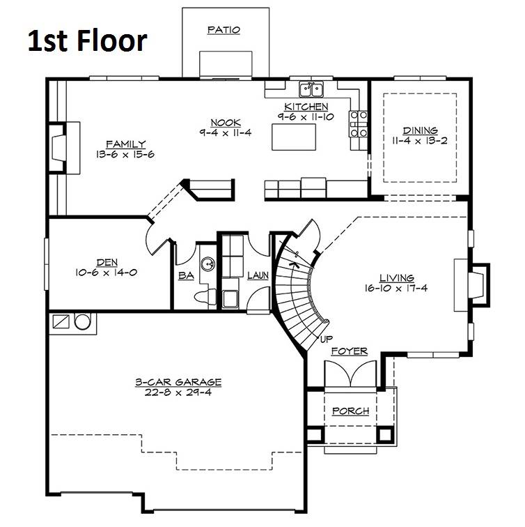 1st Floor Plan image of Bennett Lane House Plan