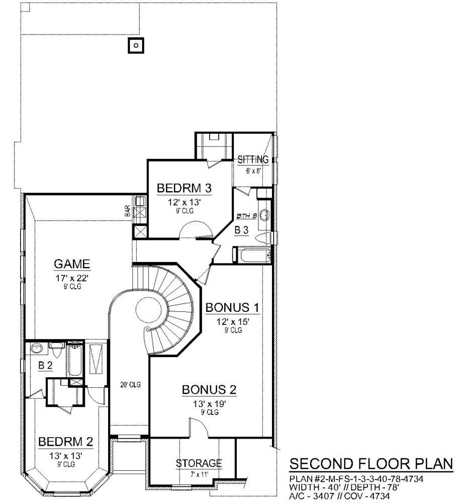 Second Floor image of Limestone Ridge House Plan