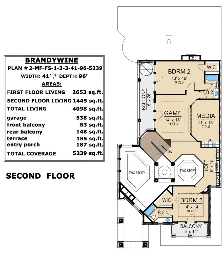 Second Floor image of Brandywine House Plan