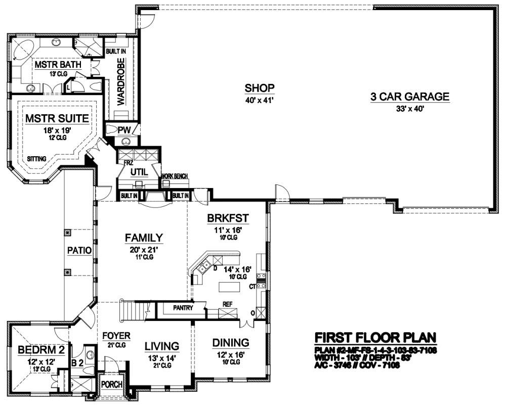 First Floor image of Black Hawk House Plan