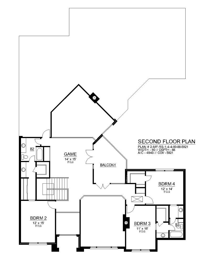 Second Floor image of Shady Oaks House Plan