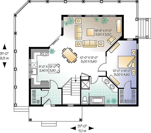 First level image of The Trail Seeker 3 House Plan