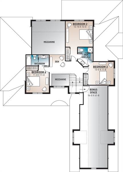2nd Floor Plan image of The Stocksmith House Plan