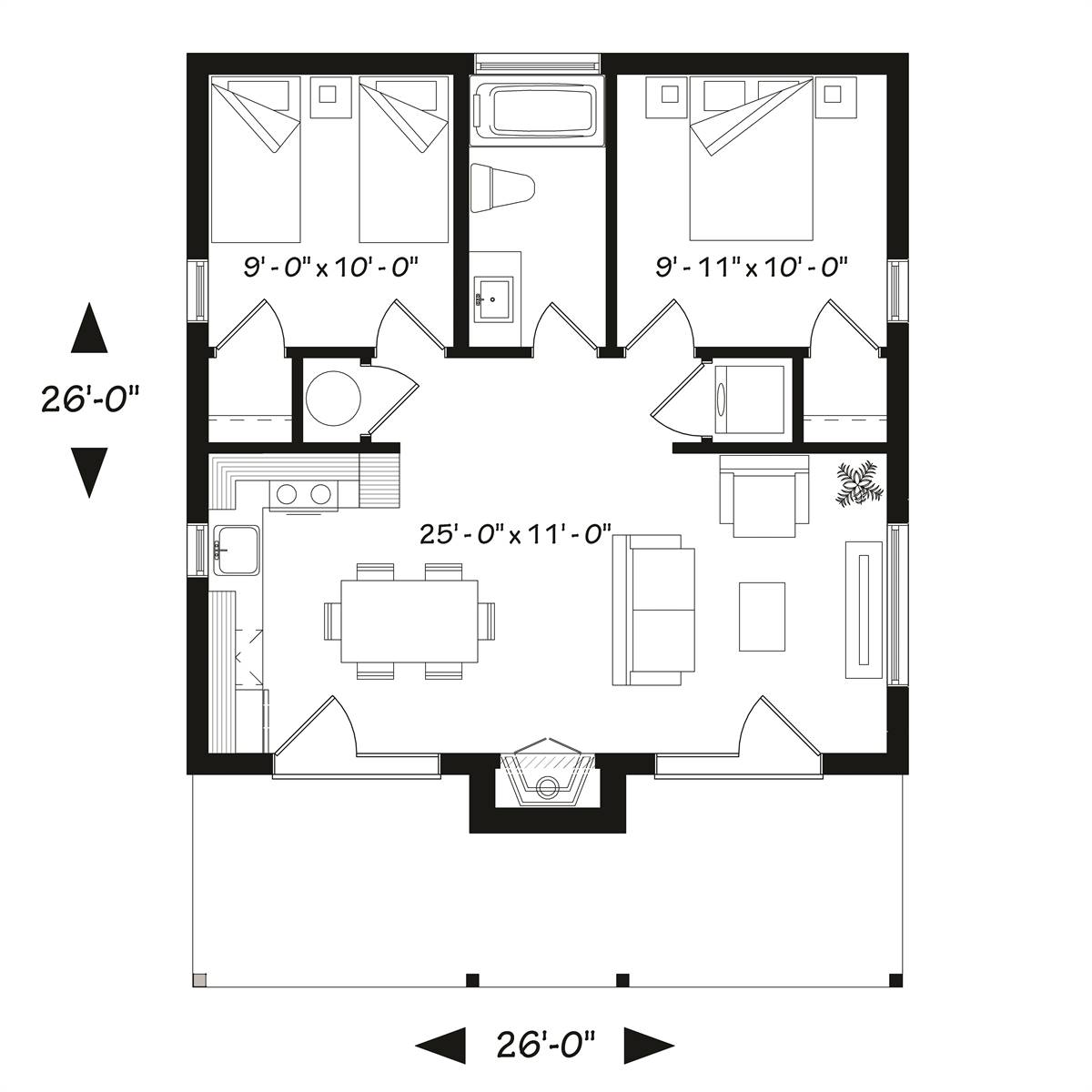 1st Floor Plan image of Bonzai House Plan