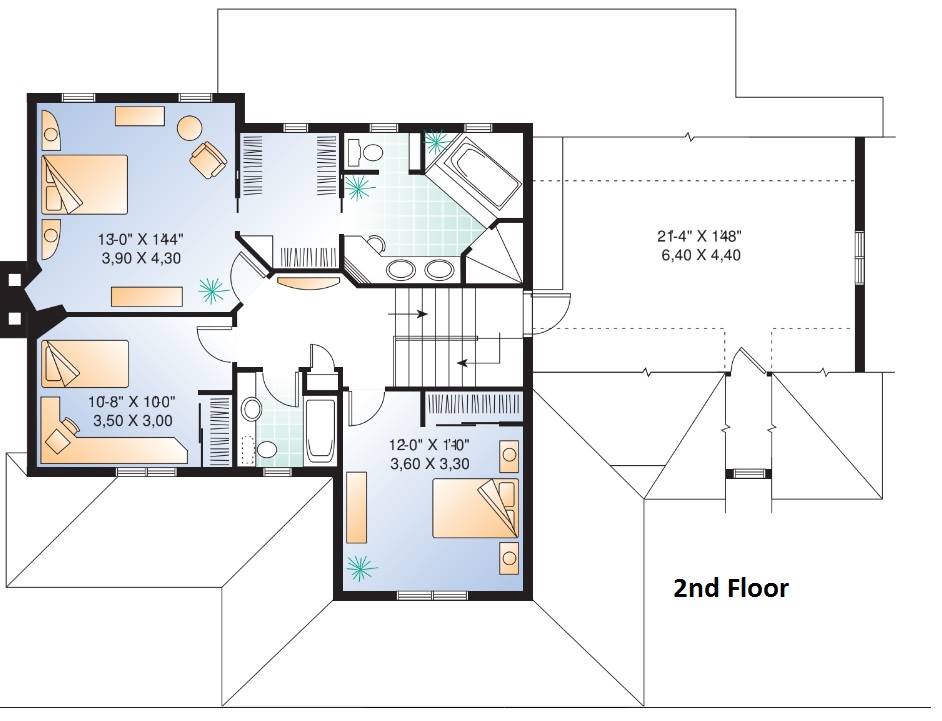 2nd Floor Plan image of The Ridgewood 2 House Plan