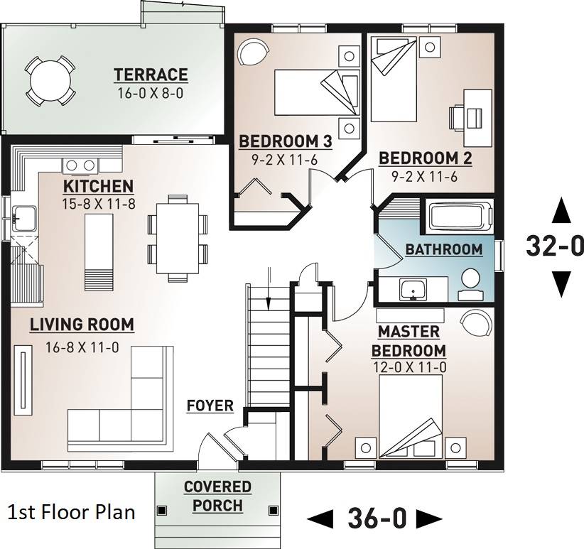 1st Floor Plan image of Miranda 5 House Plan