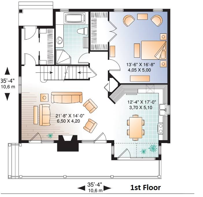 1st Floor Plan image of The Touchstone 3 House Plan
