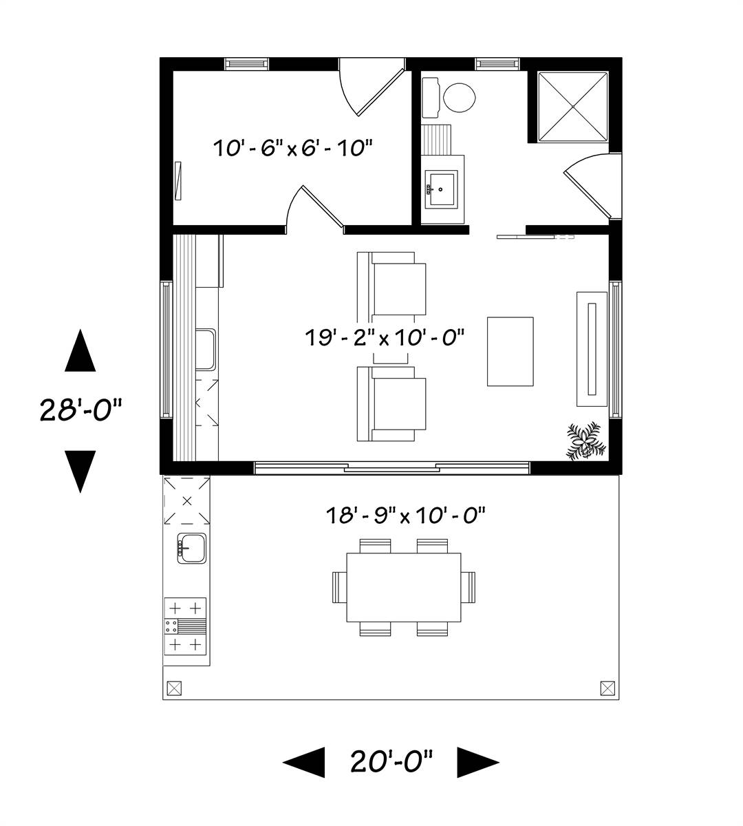 1st Floor Plan image of Cabana 2 House Plan