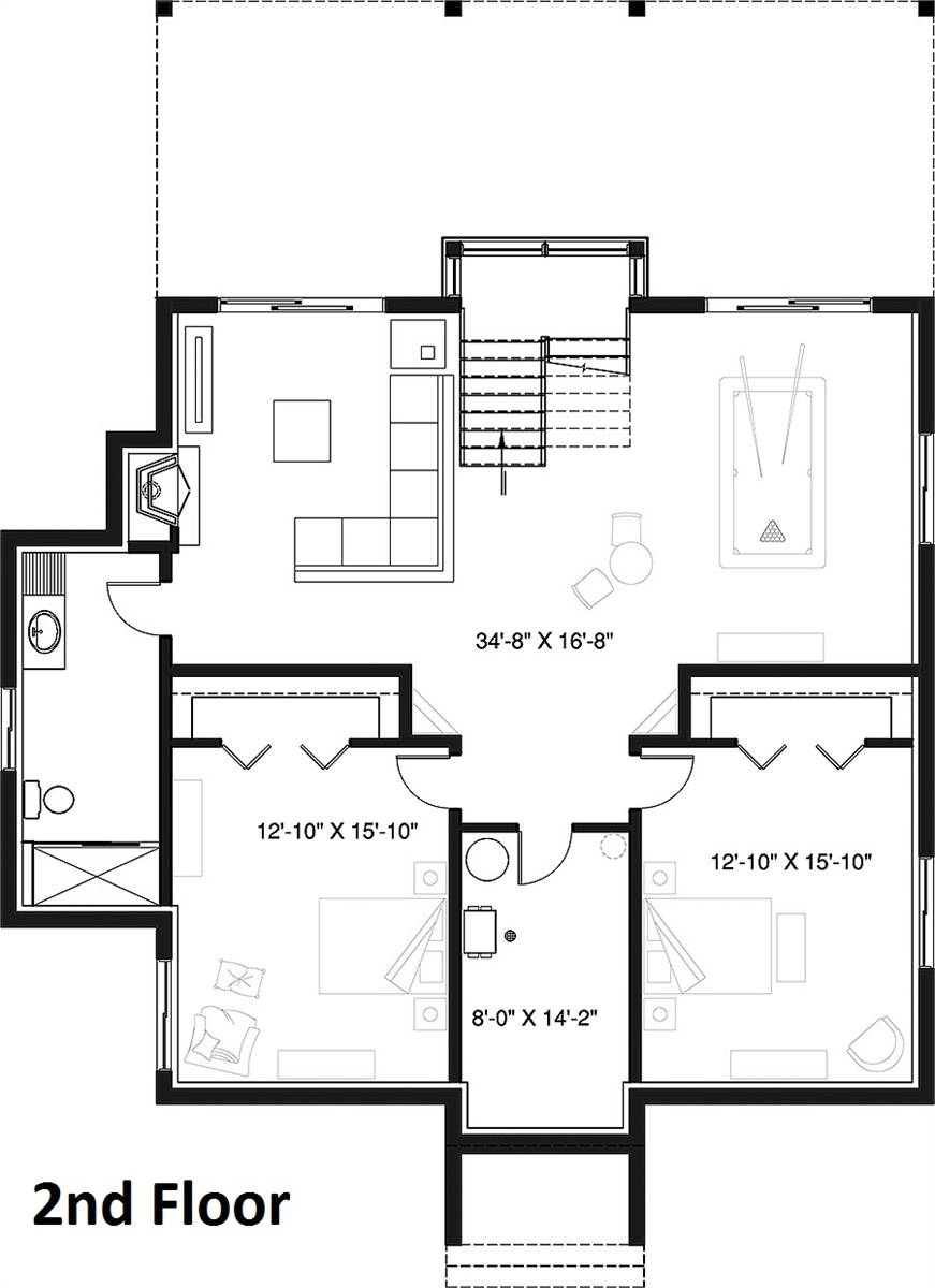 Lower level image of Gleason House Plan