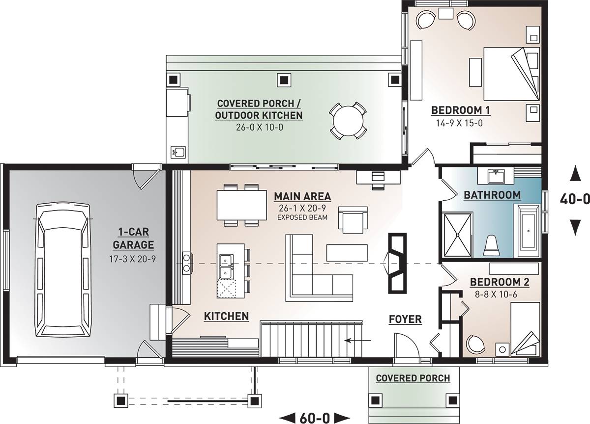 1st Floor Plan image of Olympe 2 House Plan