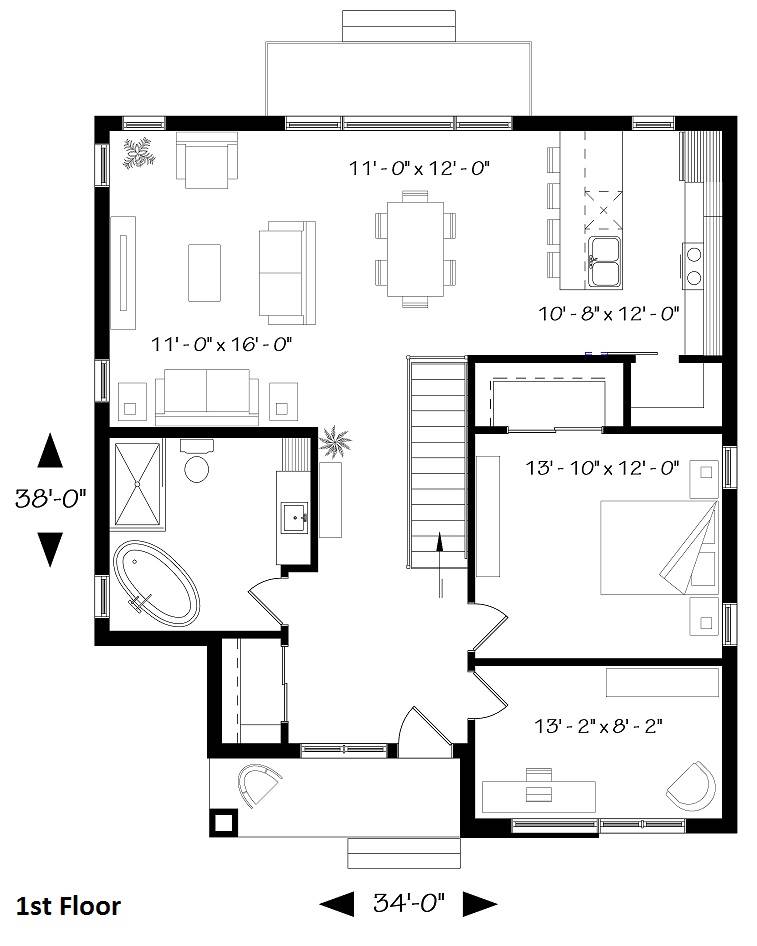 1st Floor Plan image of Camille House Plan