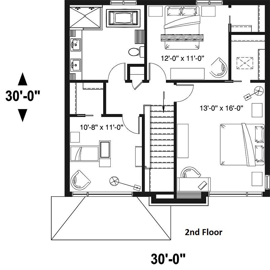 2nd Floor Plan image of Bellechasse House Plan