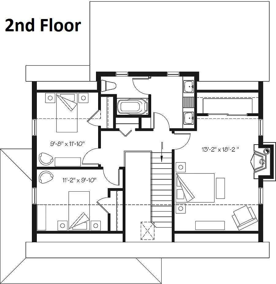 2nd Floor Plan image of Beausejour 4 House Plan
