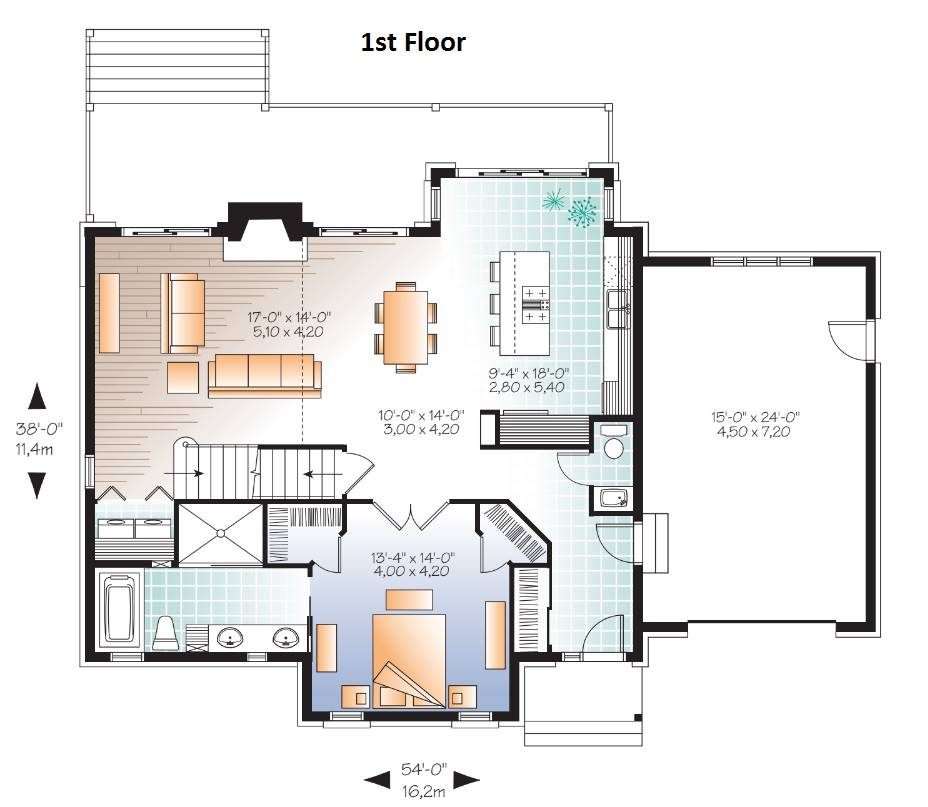 1st Floor Plan image of The Touchstone 4 House Plan