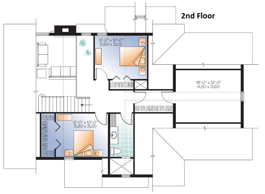2nd Floor Plan image of The Touchstone 4 House Plan