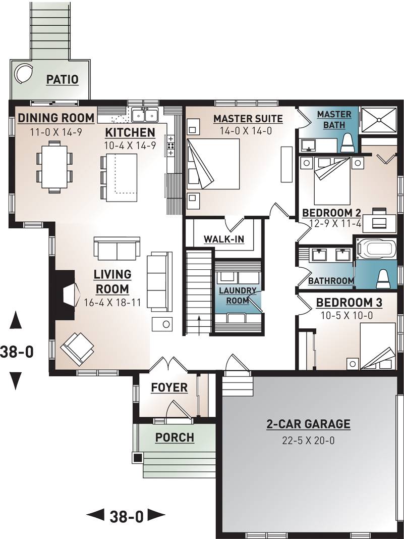 1st Floor Plan image of Providence 2 House Plan