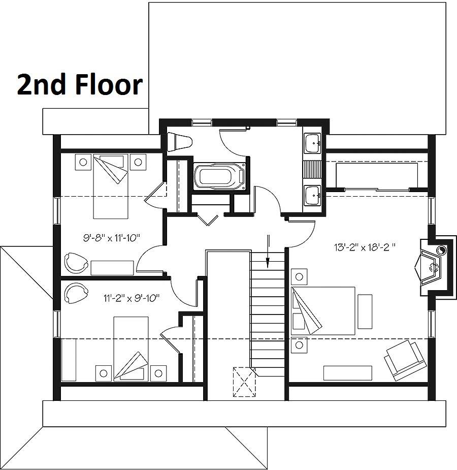 2nd Floor Plan image of Beausejour 3 House Plan