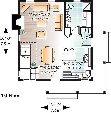 1st Floor Plan image of Lamarche House Plan