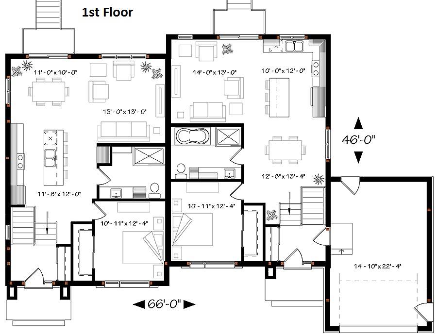 1st Floor Plan image of Paris House Plan
