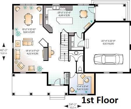 1st Floor Plan image of Canadian House Plan