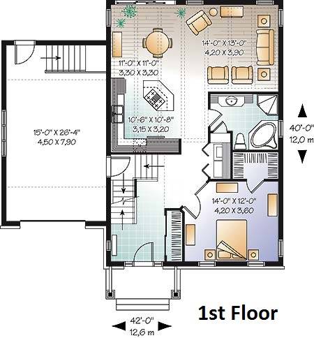1st Floor Plan image of Dahlia House Plan