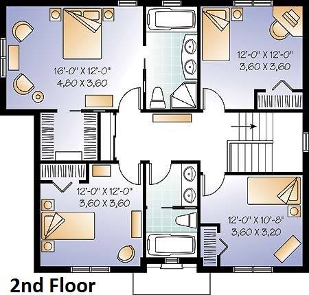 2nd Floor Plan image of Langley House Plan