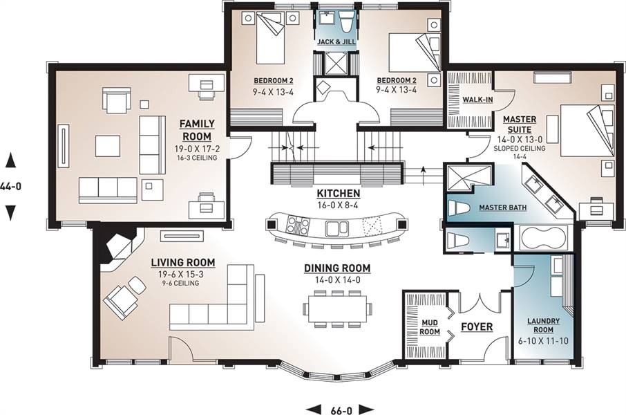 1st Floor Plan image of Odessa House Plan