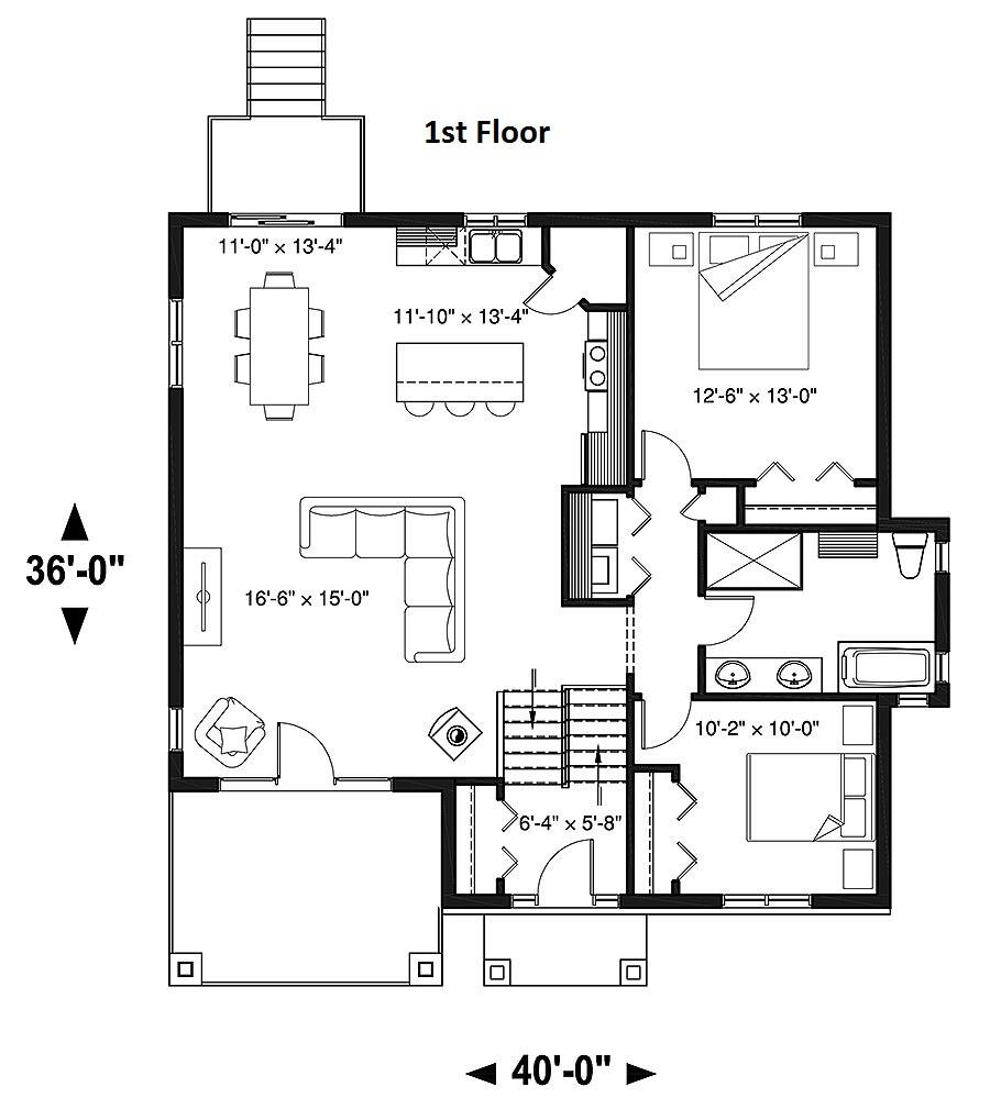 1st Floor Plan image of Lakewood House Plan