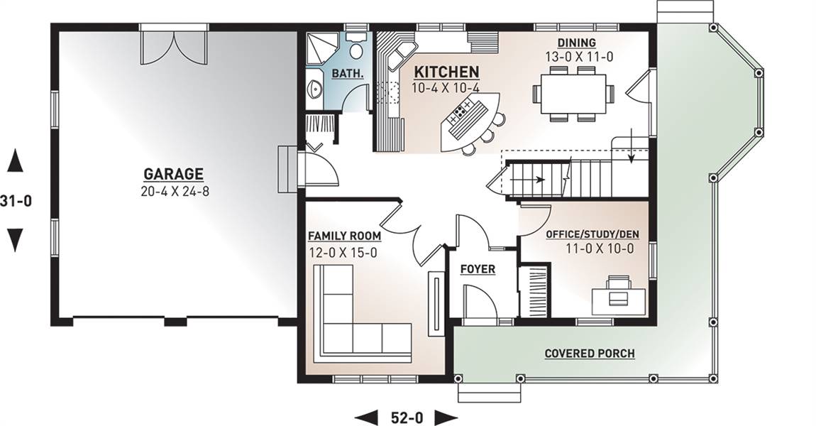1st Floor Plan image of 3861 House Plan