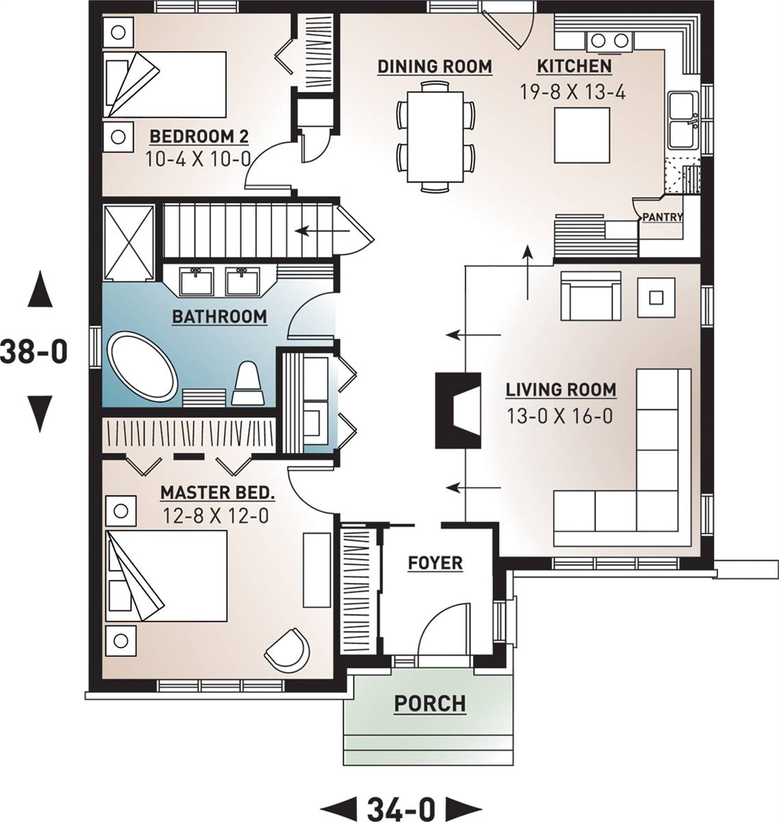 1st Floor Plan image of Rosewood House Plan