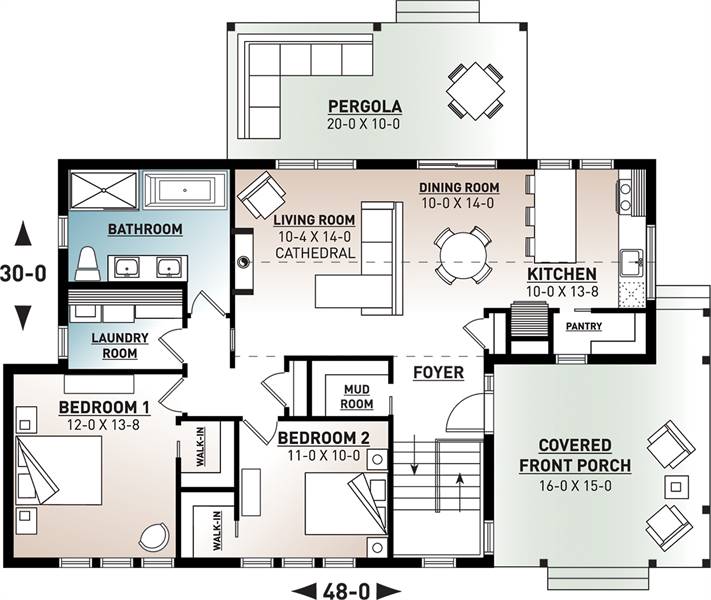 1st Floor Plan image of Bergen House Plan