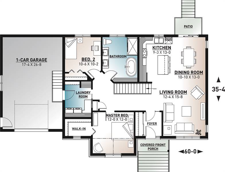1st Floor Plan image of Aspen Creek 2 House Plan