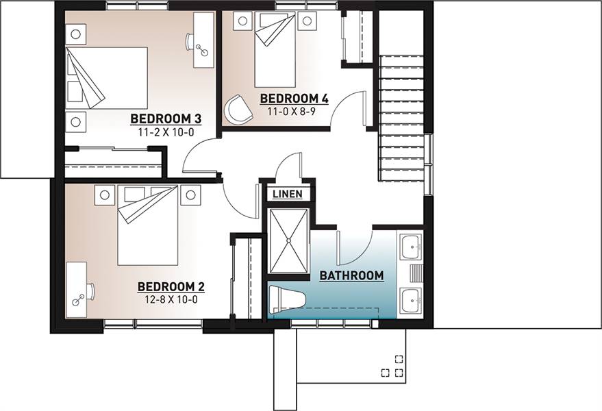 2nd Floor Plan image of Magnolia 3 House Plan