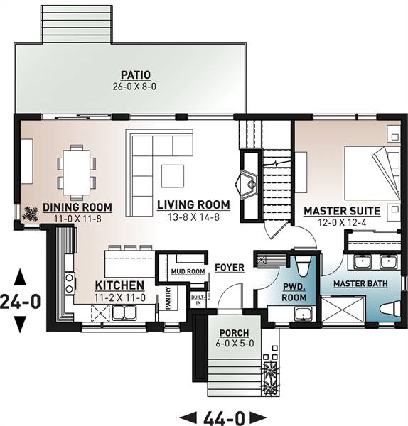 1st Floor Plan image of Magnolia 3 House Plan