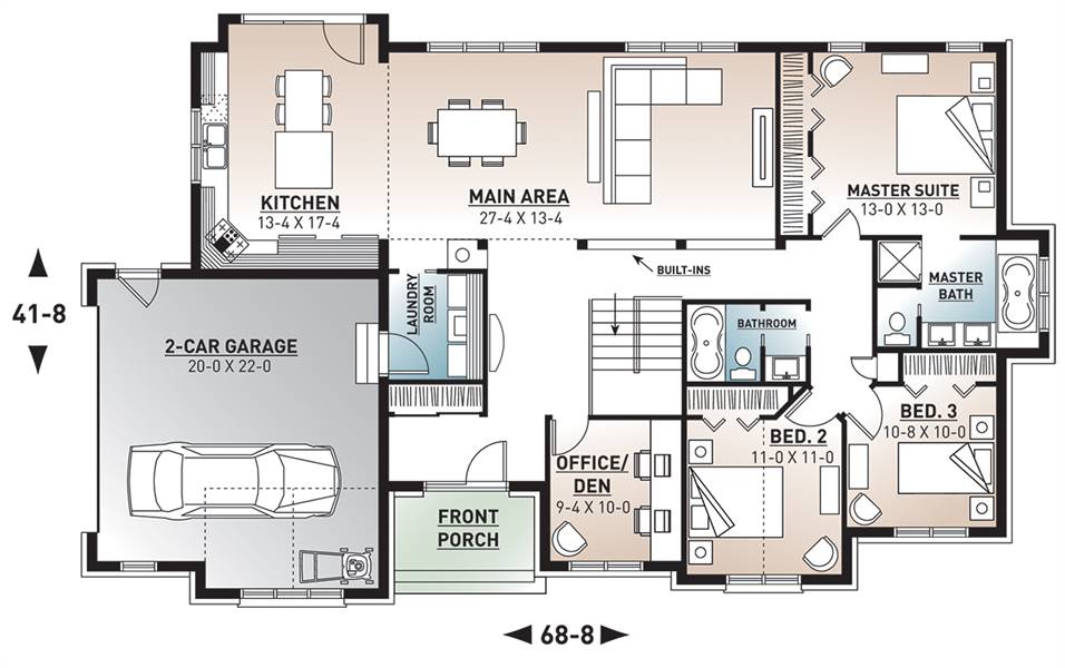 1st Floor Plan image of Dambroise House Plan