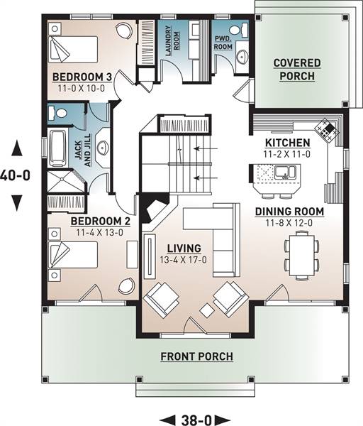 1st Floor Plan image of Edgewater House Plan