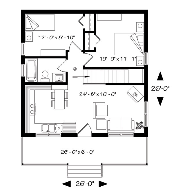 First floor image of Great Escape 3 House Plan