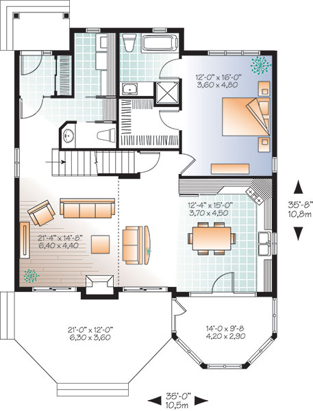 First floor image of The Sunburst 3 House Plan