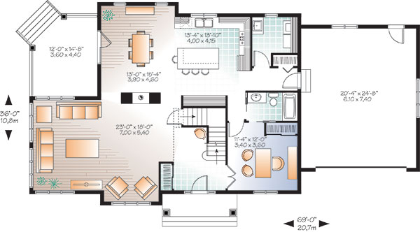 First level image of Bainbridge 3 House Plan