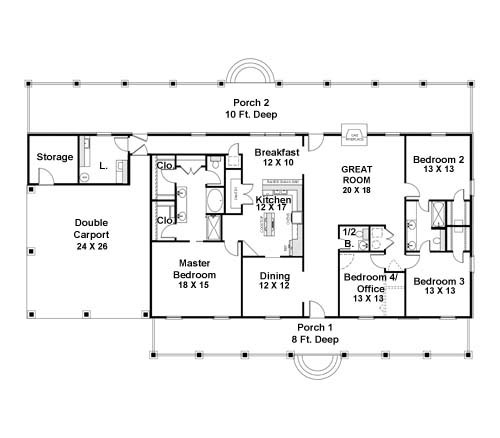 Floor Plan image of Lakeside House Plan