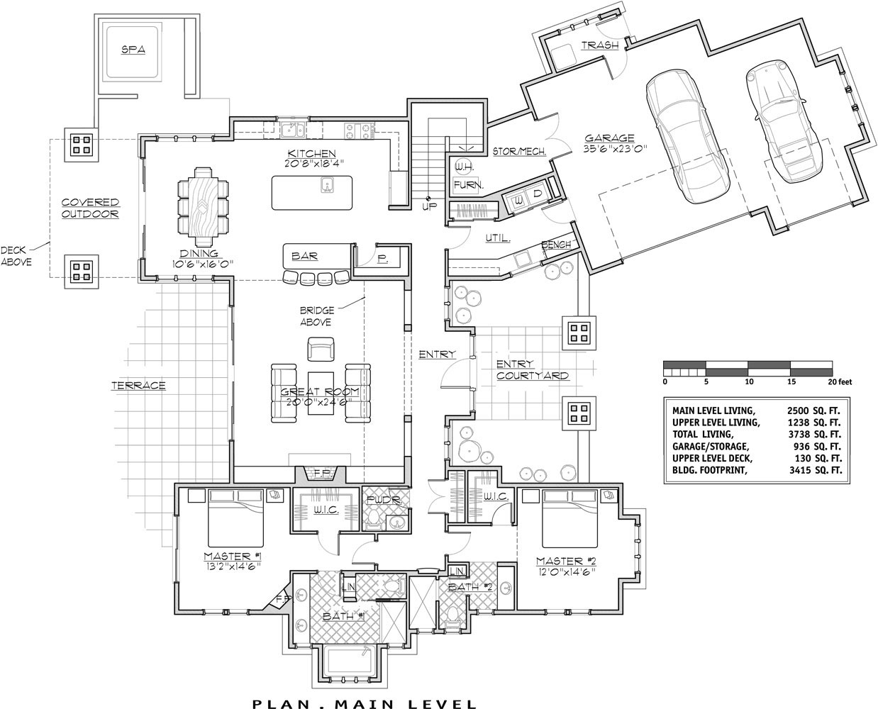 1st Floor Plan image of Luxury Lakehouse House Plan