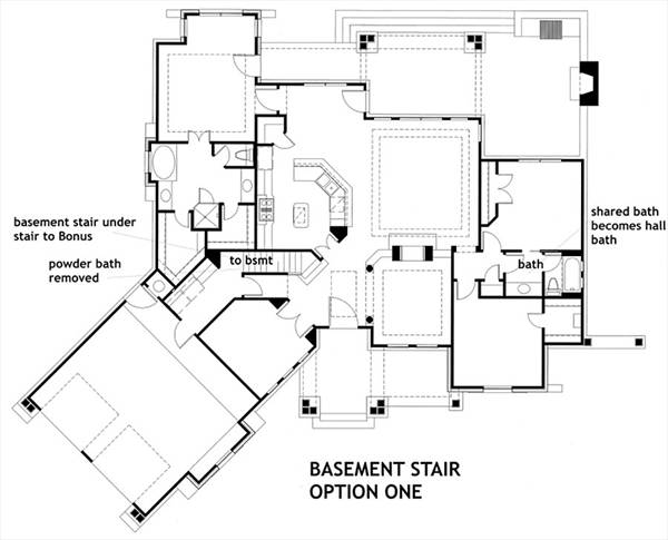 Basement Stair Opt 1 image of L'Attesa di Vita House Plan