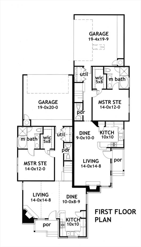 First Floor Plan image of Due Volte Casa House Plan