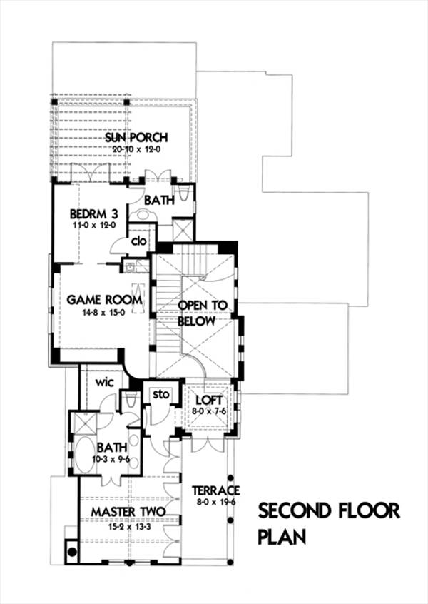 Second Floor Plan image of Villa Montana House Plan