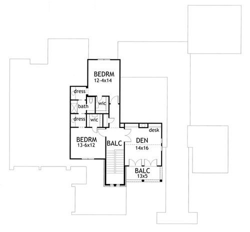 Second Floor Plan image of The Sher'a House Plan