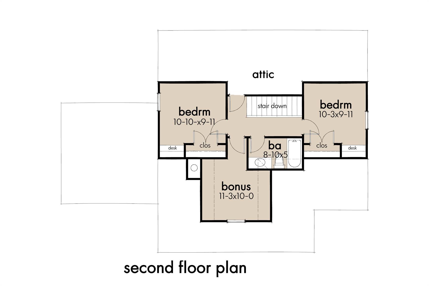 2nd Floor image of San Gabriel Cabin House Plan