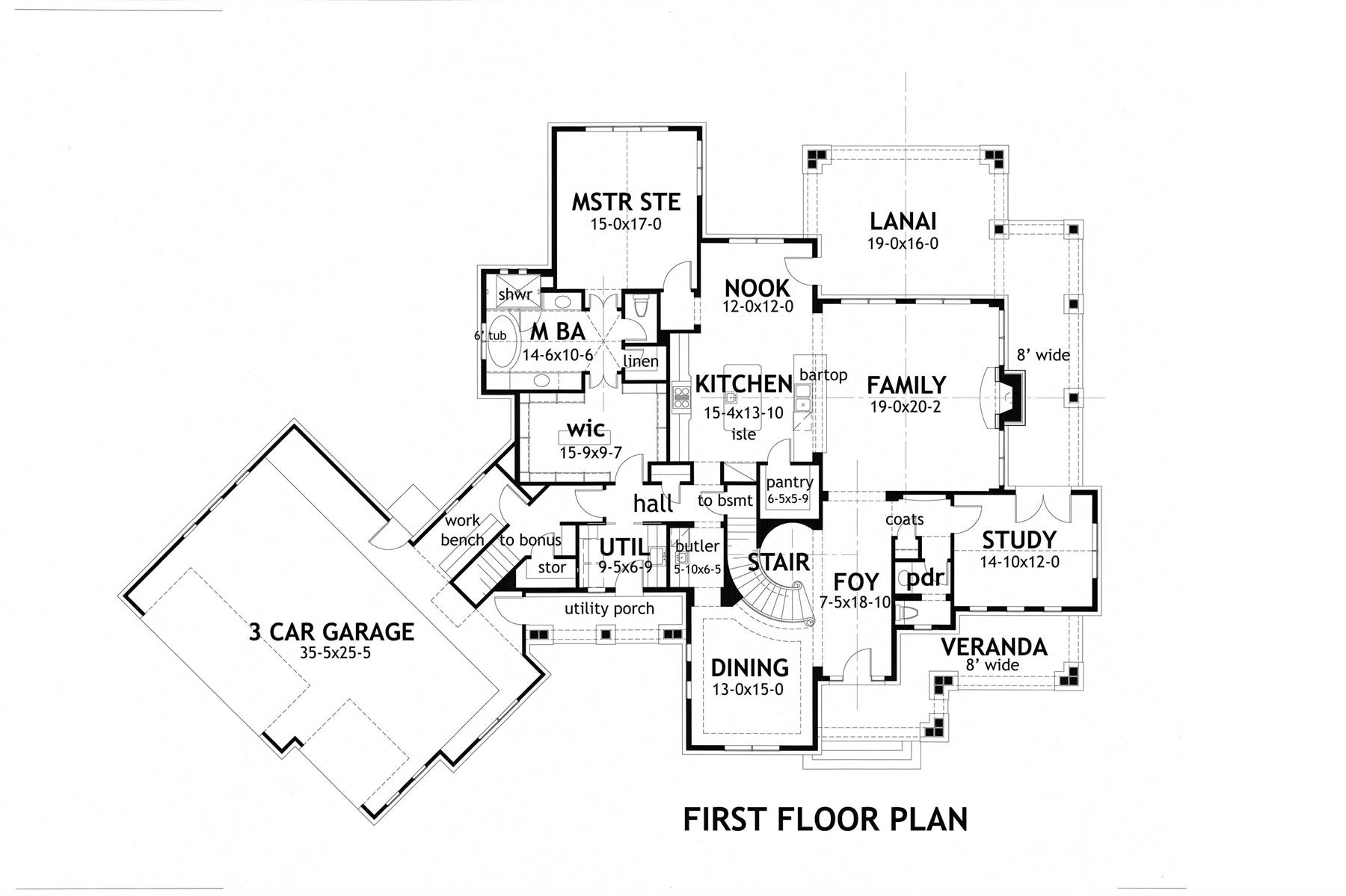 1st Floor image of Crystal Falls House Plan