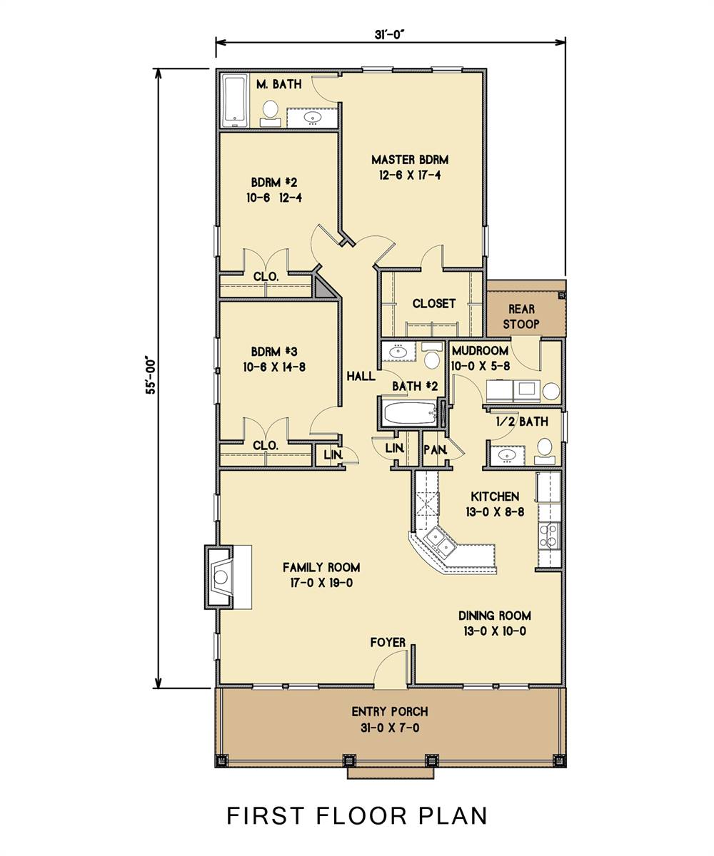 1st Floor image of Oakwood 31 House Plan